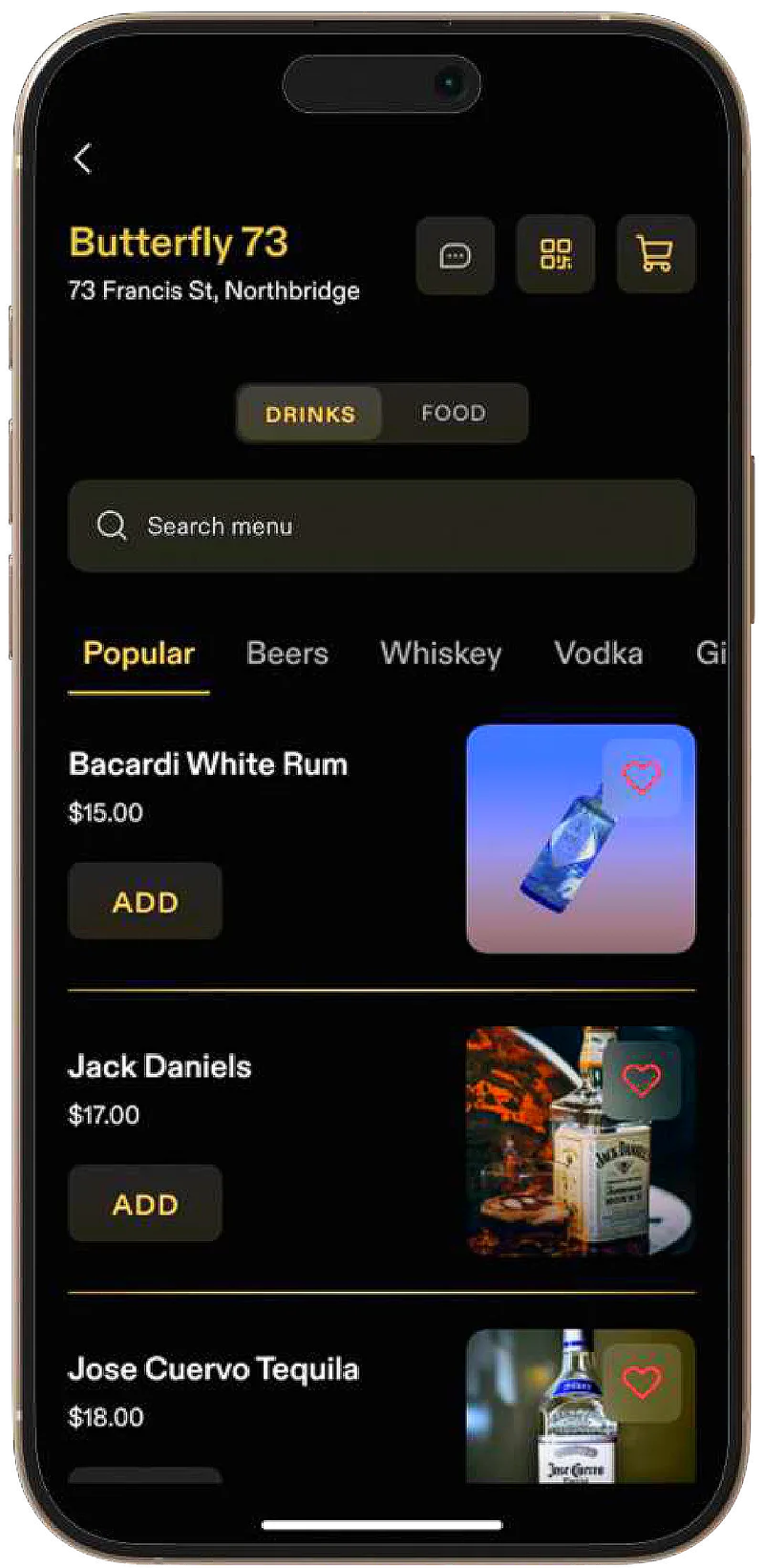 Browse and order in the XS World app