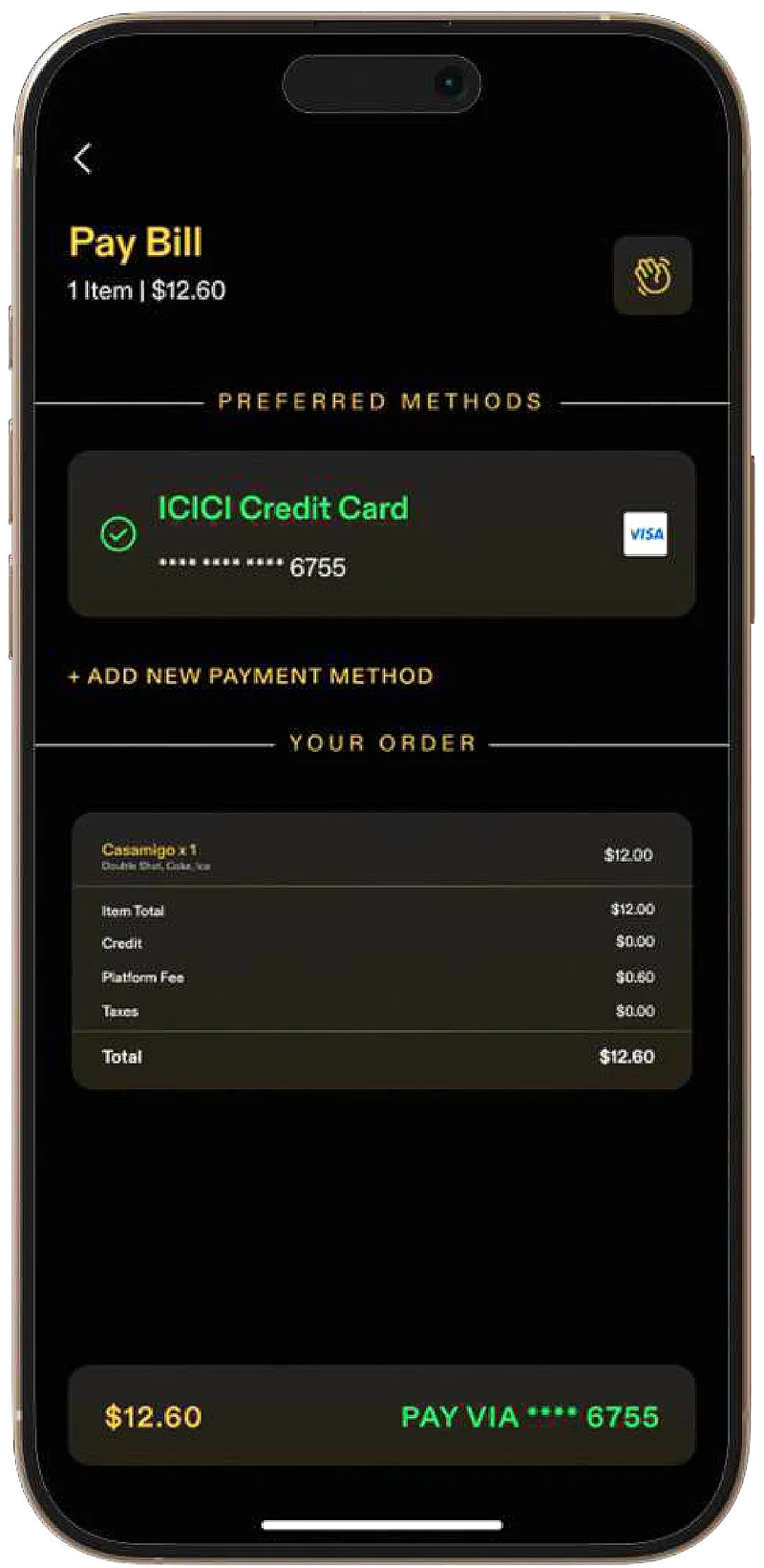 Paying in-app